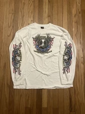 2010 Hot Leathers Biker Long sleeve Shirt Eagle Graphic Mens