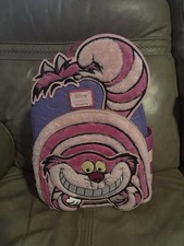 Loungefly Disney Alice in Wonderland Fuzzy Cheshire Cat Mini Backpack NWT