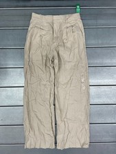 Gap Easy Trouser Pants Womens 8 Beige Straight Wide Leg High Rise Linen NWT