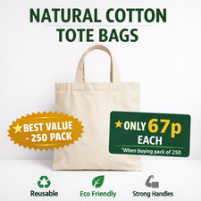 250PLAIN CANVAS ECO NATURAL COTTON SHOPPER SHOULDER TOTE BAG Shopping Best Value