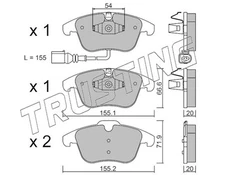 Trusting 691.1 brake pad set, disc brake for Audi, Audi (FAW), Seat, VW