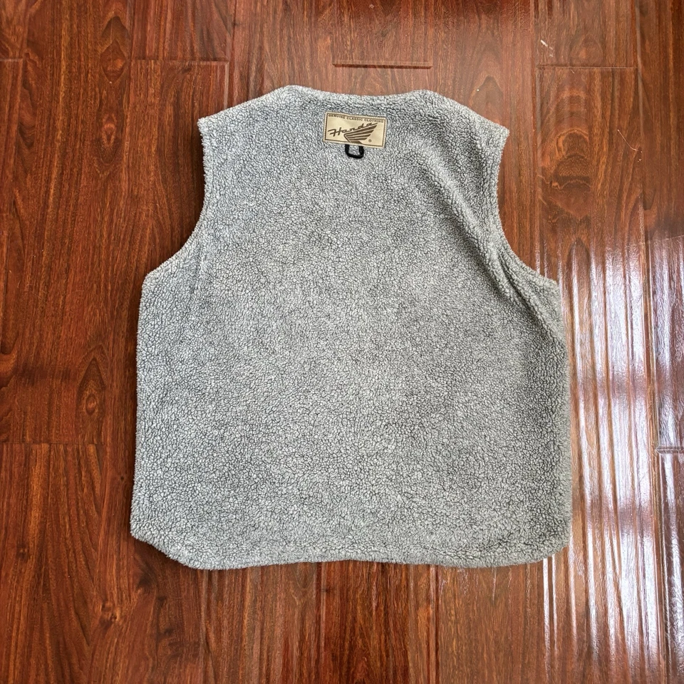 Vtg Hondaline Reversible Vest XL Honda Troy Lee Sherpa Quilted Wing Logo Jack - Image 4 of 4