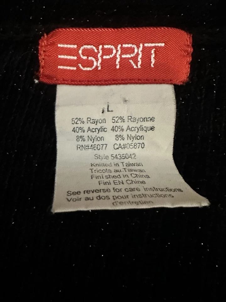 Vintage Black Velour Sparkling Cardigan Women’s Sweater Large - Image 3 of 4