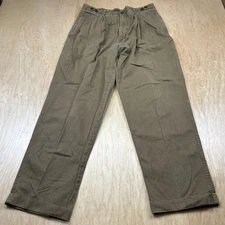 Heatherhorn Mens Khaki Pants 34x32 100% Cotton Button Fly Dockers Style