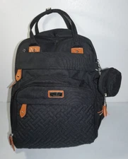 BabbleRoo Black Diaper Bag Backpack w Changing Pad Stroller Straps The Original