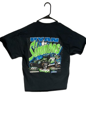 Ryan Simmons Racing Shirt Mens Large Black Sprint Car Graphic Short Sleeve
