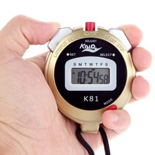 Professional Handheld Digital Stopwatch Timer with Alarm and LCD Display