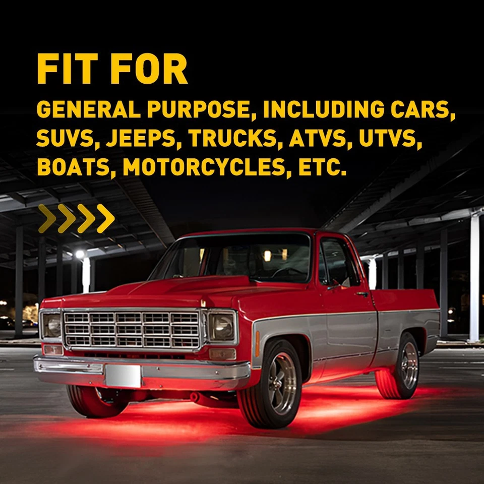 Luz LED blanca debajo de la carrocería 100 piezas lámpara de neón brillante universal para camioneta Jeep SUV Foto 2 de 4