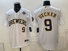 Milwaukee Brewers Bob Uecker Champions Tag Stitched White Jersey -All Size-