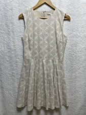 Diane von Furstenberg Mini Dress Size 10 Clean Girl Polished Neutral Fit n Flare
