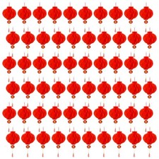 60 Pieces Red Chinese Lanterns Festival Lanterns Decorations for New Year Spr...
