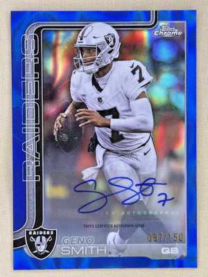 2025 Topps Chrome Geno Smith Blue Lava auto /150 Las Vegas Raiders