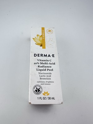 Derma E Vitamin C 10% Multi Acid Radiance Liquid Peel 1 Fl Oz Exp 06/2026