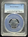 1943-S Lincoln Wheat Steel Cent PCGS MS66+