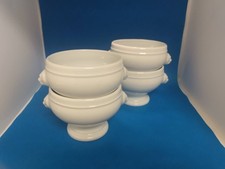 Apilco France Lions Head Porcelain Soup Bowls Set Of 4