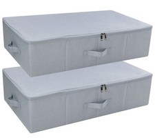 iwill CREATE PRO Pack of 2, Folding Zip Lidded Under Bed Storage Bins, Good f...