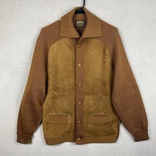 Tundra Leather Knit Docking True Vintage Jacket Men's M Brown 60s Rockabilly