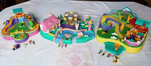 Vtg Polly Pocket Pony Adventure  - Magical Moving Pollyworld - Cycling - Lot 