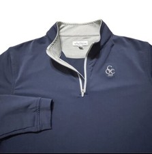 Peter Millar Perth Sweater Youth XL Navy Charlotte Golf Club 1/4 Zip Performance