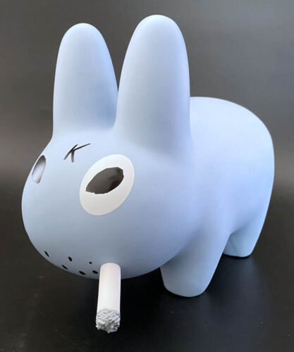 Frank Kozik SIGNED Kidrobot 10" GID Blue Labbit INSC AUTOGRAPHED New Glow Pride - Picture 2 of 5