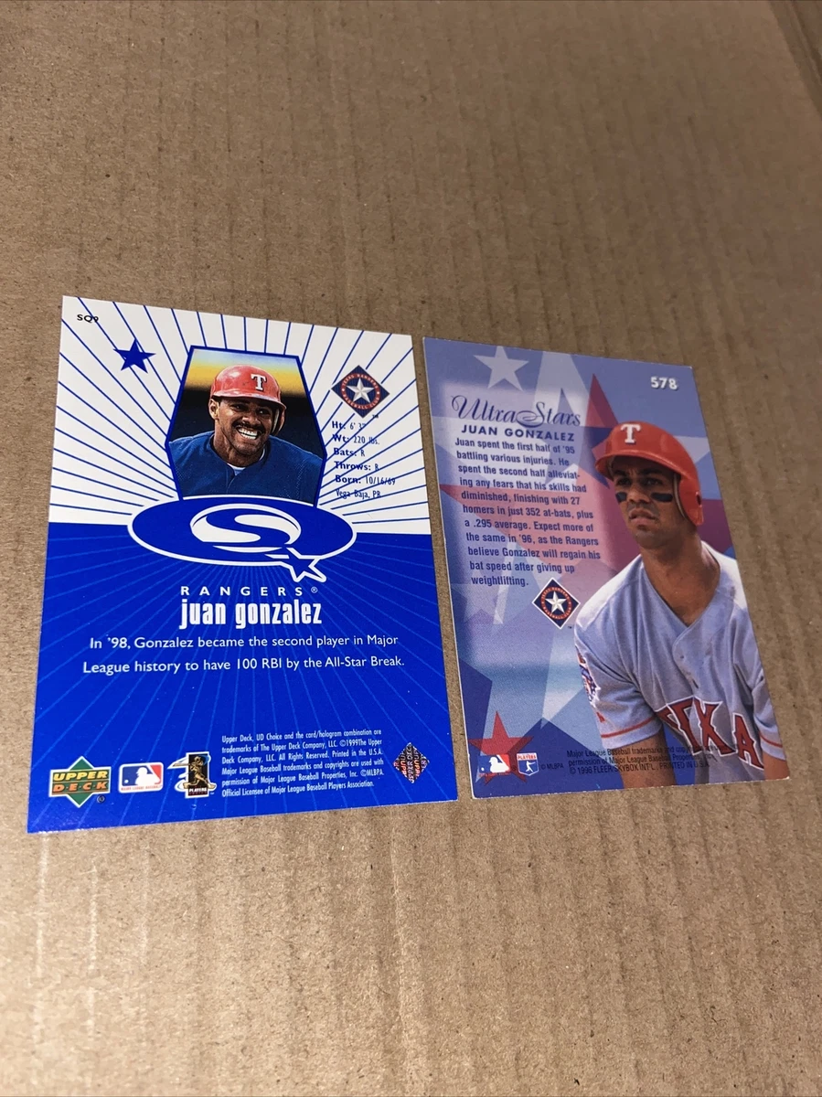 JUAN GONZALEZ 1996 Ultra STARS #578 & 1999 UD Choice STARQUEST #SQ9 Cards  (w) | eBay