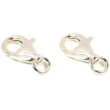 2 Sterling Silver Lobster Clasps 13mm x 7mm