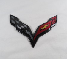 2014-2019 Chevrolet Corvette Black Emblem Rear Bumper Badge Logo Genuine Oem