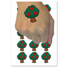 Apple Tree Fall Autumn Temporary Tattoo Water Resistant Fake Body Art Set