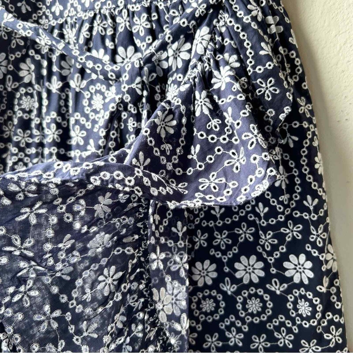 Kate Spade Shore Thing Eyelet Wrap Dress Rich Navy Blue Fresh 