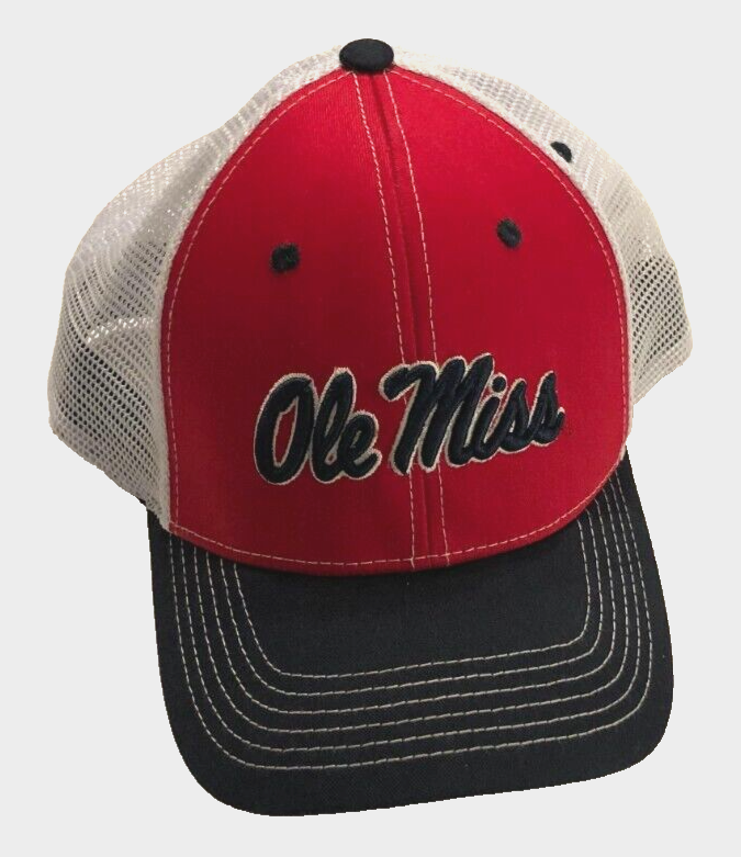 Ole Miss Mississippi Rebels NCAA Red White Mesh SEC Football Hat Cap One Size
