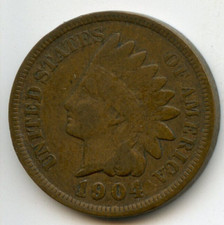 1904 Antique 1c INDIAN HEAD ONE CENT United States of America PENNY Circulated