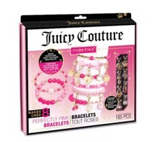 NEW Juicy Couture Perfectly Pink 8 Bracelet Making Kit Gold Charms 185 Pcs.