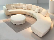 NEW MODERN ROUND SECTIONAL MICROFIBER SOFA S8172B (Custom Made Options)