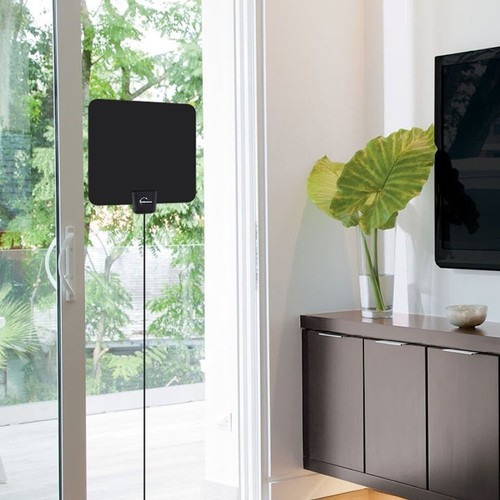 HDTV Ultra Thin Digital Indoor TV Antenna Signal Booster VHF UHF 35 Miles Range - Picture 6 of 7