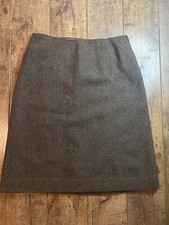 Vtg Braemar A-line Brown Pencil Womens Skirt USA 100 Wool 0080