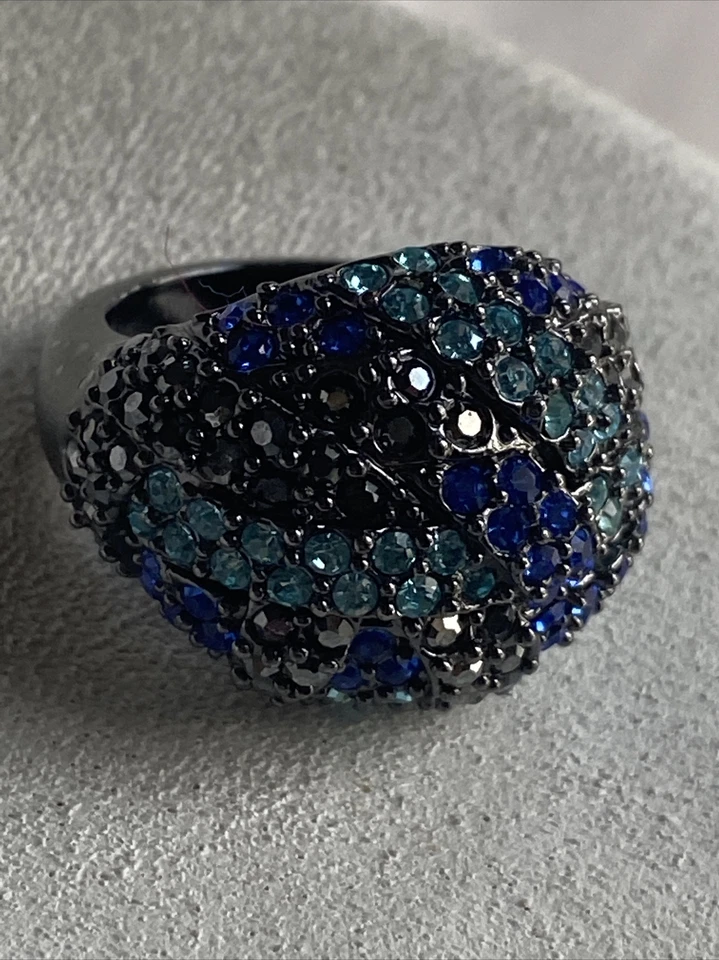 Drama de safira Park Lane tamanho 8 tom hematita azul-petróleo preto cristais raros - Imagem 2 de 4