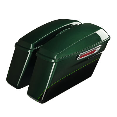 Hard Saddlebags Fit For Harley Street Glide 2014-24 Deep Jade Pearl/Vivid Black