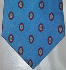 Remington Tie Silk Blue Tan Red Oval Paisley Design NIB t846
