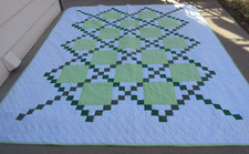 Quilted Patchwork Quilt Hand Sewn 79" x 92"