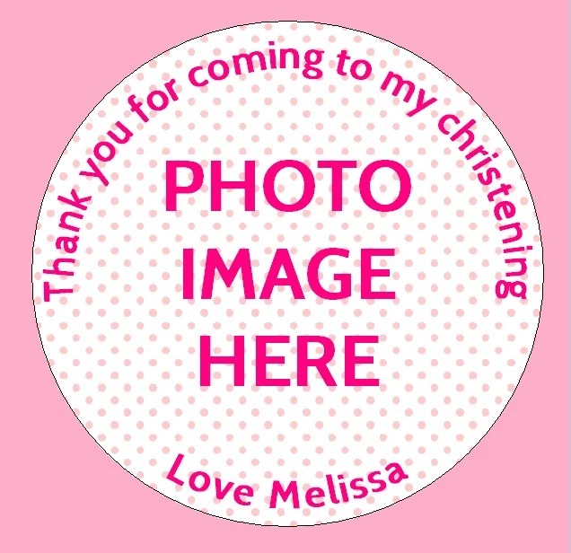 OWNBRAND 24 Personalised Christening Birthday Party Bag Picture Photo Stickers Labels x