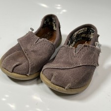 TOMS Gray Slip On Shoes Size 5 Toddler T5 Unisex Tiny Alpargata Canvas