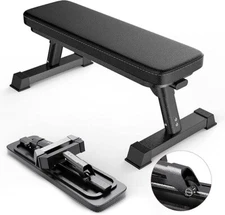 Flat Bench Finer Form Gym Quality Foldable for Multi-Purpose Weight Training
