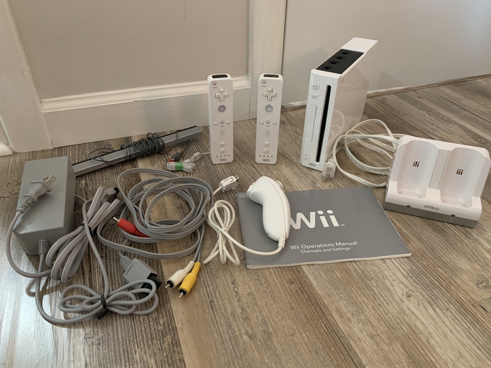 TESTED Nintendo Wii Video Game Console System Bundle w/ 2x Nyko Remotes