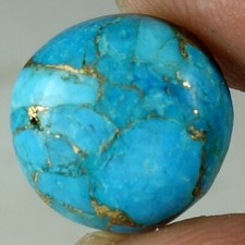 Natural Sky Blue Copper Turquoise Round Cabochon Gemstones 07.90Cts 13x 13x 05mm