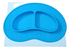NUBY Silicone Mat Divided Dish Teal Non Slip Non Spill Dishwasher/Microwave Safe