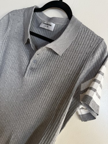 thom browne mens knit polo Grey small Fine Wool Knit