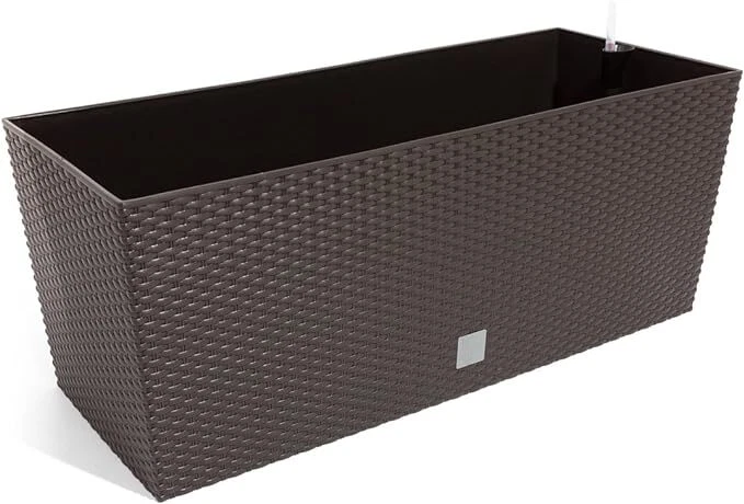Plant Pot Rectangular Modern Rattan Garden Planters Indoor Outdoor Umbra - Image 2 of 4