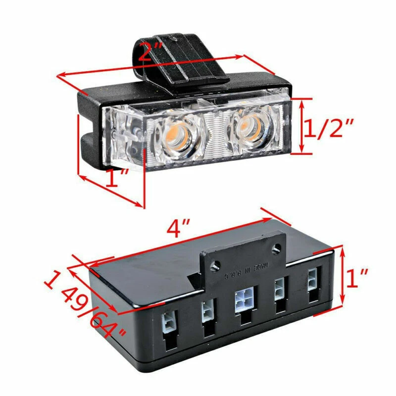 8X 2LED Car Front Grille Strobe Light Bar Warning Hazard Emergency Amber 2LED - Image 2 of 4