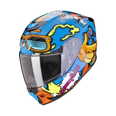 Scorpion Exo JNR Air Fun Blau-Orange Gr. S Motorradhelm Kinderhelm Integralhelm