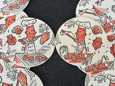 VINTAGE Coasters RETRO 1960s Party Goods Paper Drink Coaster Lot of 32 BBQ Funny